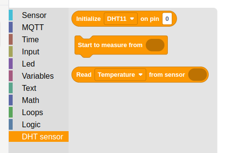 DHT Sensor Blocks