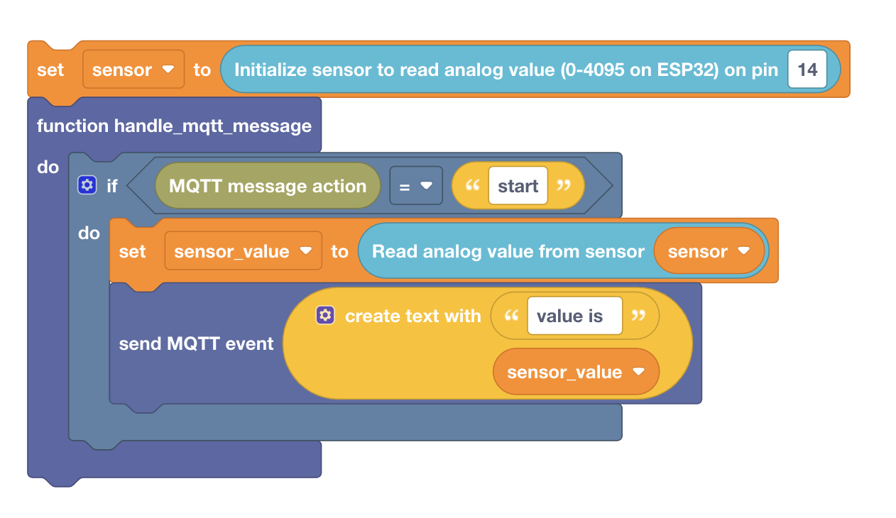 MQTT Blocks Example Workflow